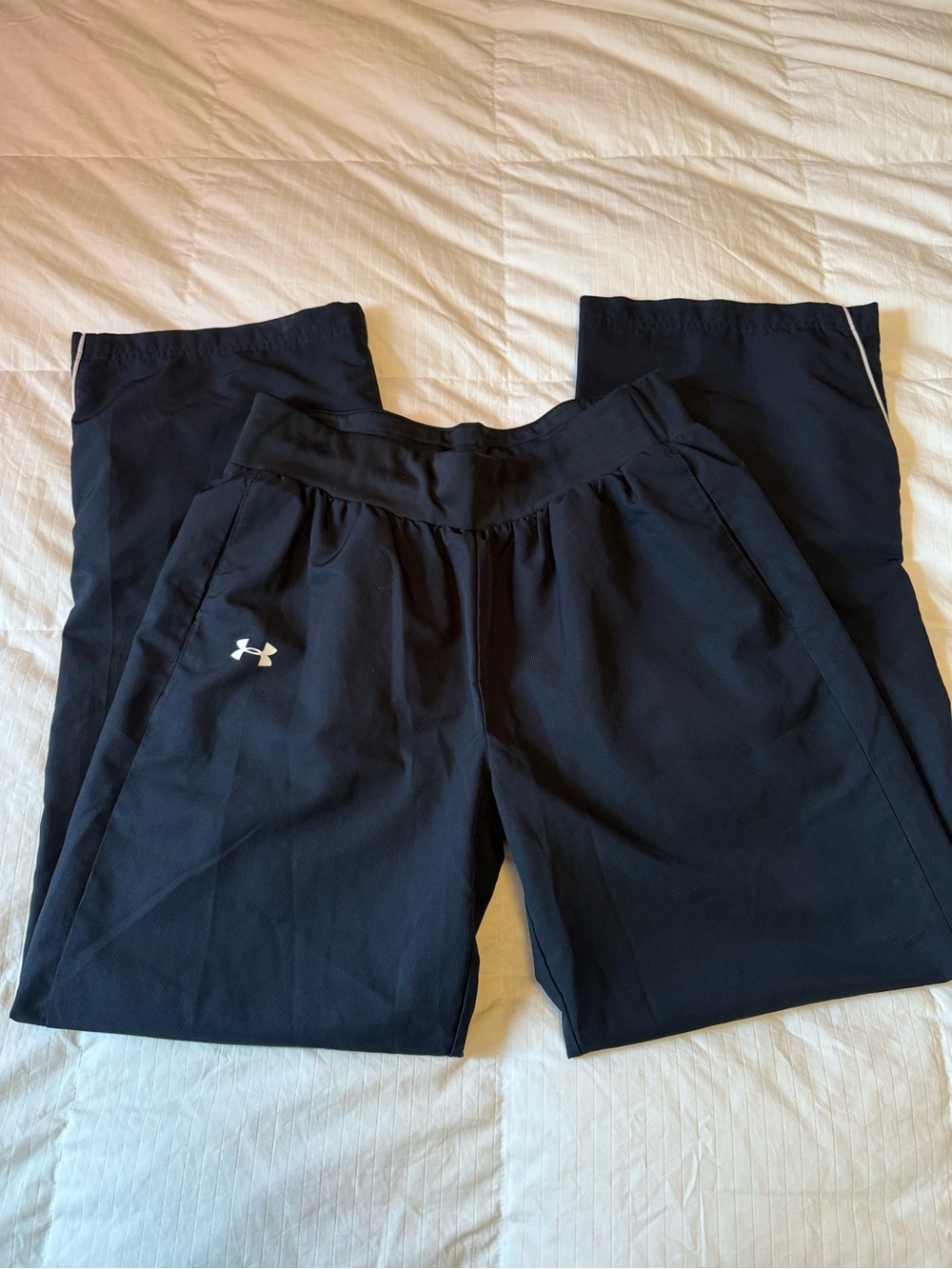 Under Armour black Track Pants with White Logo